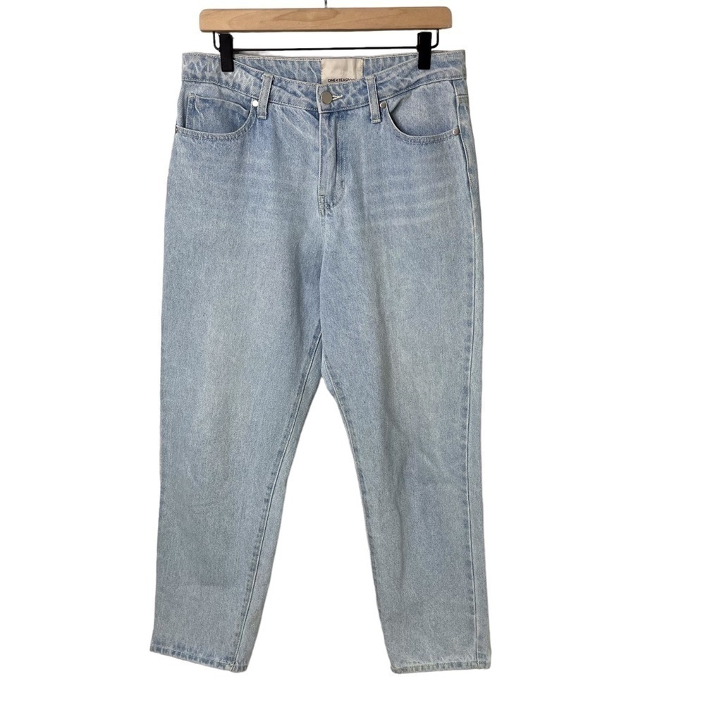 One Teaspoon Tapered Leg Jeans Light Wash Size 31 Baggy Leg High Waist